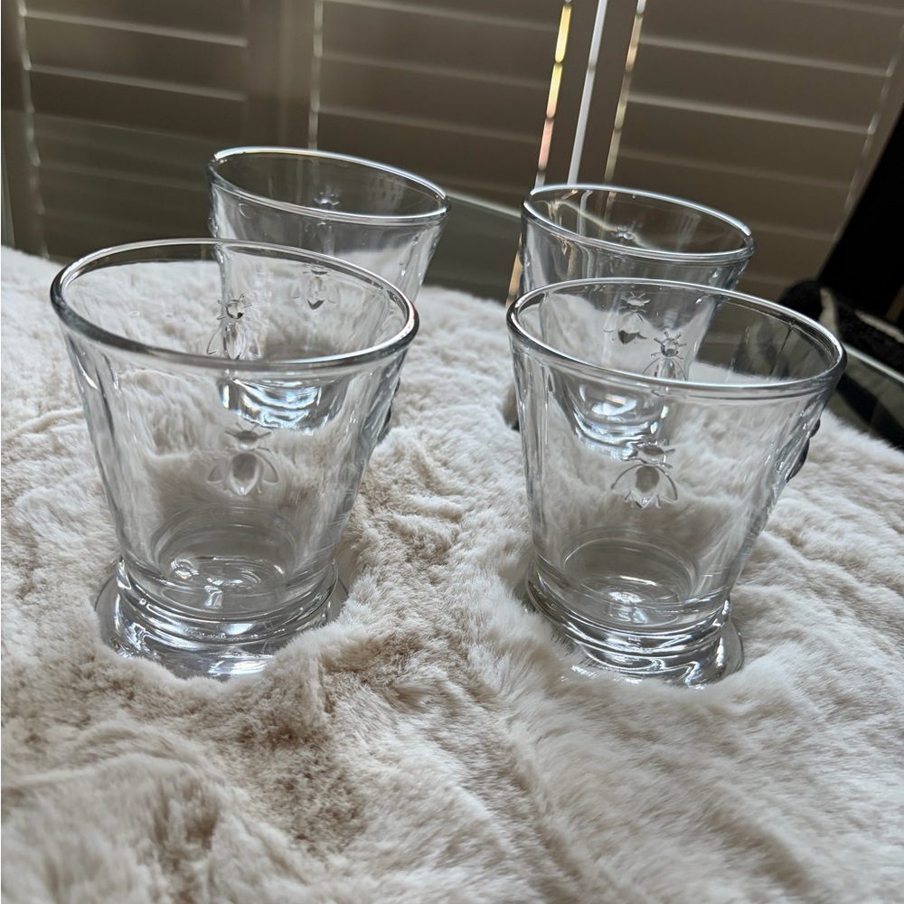 La Rochere made in France Clear Glass bee Tumbler Set - 4 Pack